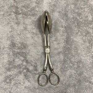 Vintage Silver Plated Pastry Tongs Scissor Serving Utensils Hong Kong